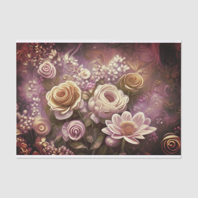 Papel De Seda Bonito Papel-Padrão De Flor Acrílico (Frente )