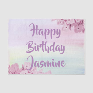 Papel De Seda Bonito Pastel Rosa Hidrangea Aquarela