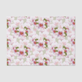 Papel De Seda Bonito Pink Cherry Blossoms Watercolor