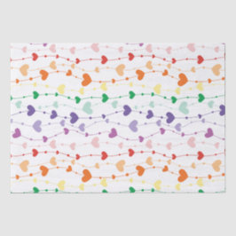 Papel De Seda Bonito Rainbow Hearts Pattern Kids