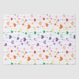 Papel De Seda Bonito Rainbow Hearts Pattern Kids