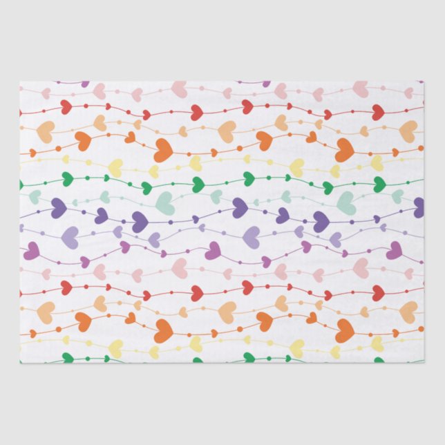 Papel De Seda Bonito Rainbow Hearts Pattern Kids (Frente )