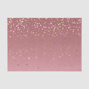 Papel De Seda Bonito Rosa Rosa Rosa Dourada Fundo E Estrelas Bri