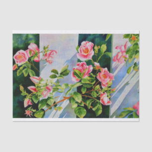Papel De Seda Bonito rosa, rosas vermelhas, flor aquarela
