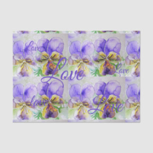 Papel De Seda Bonito Viola Flower Floral Púrpura Amor