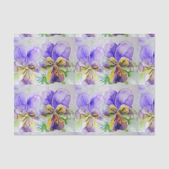 Papel De Seda Bonito Viola Flower Floral Púrpura Violas (Frente )
