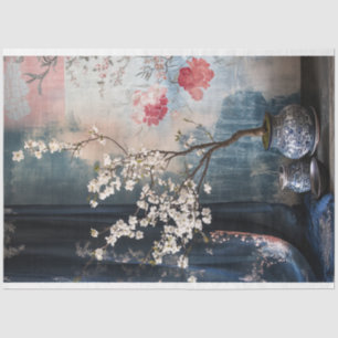 Papel De Seda Bonsai Oriental Floral