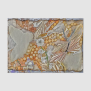Papel De Seda Borboleta Aquarela Vintage Sépia Dourado Romântico