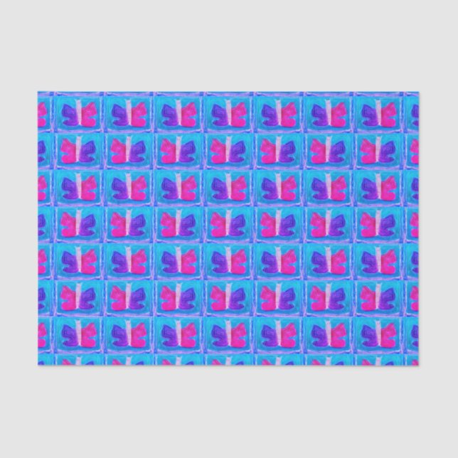 Papel De Seda Borboleta colorida | Filtro Miami | Base | (Frente )