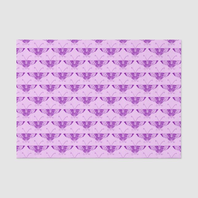 Papel De Seda Borboleta Deco de Arte Estilizada - roxa e orquíde (Frente )