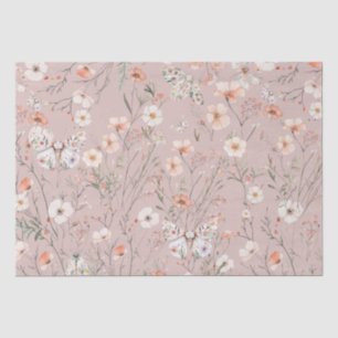 Papel De Seda Borboleta Floral Boho Wildflower