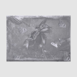 Papel De Seda Borboleta Girassol Black White Vintage Negativo