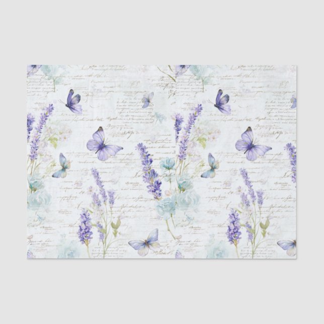 Papel De Seda Borboleta Lavanda  (Frente )