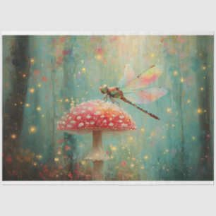 Papel De Seda Borboleta Mágica em Decoupage de Cogumelo