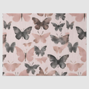 Papel De Seda Borboleta Rosa Beijo de Aquarela