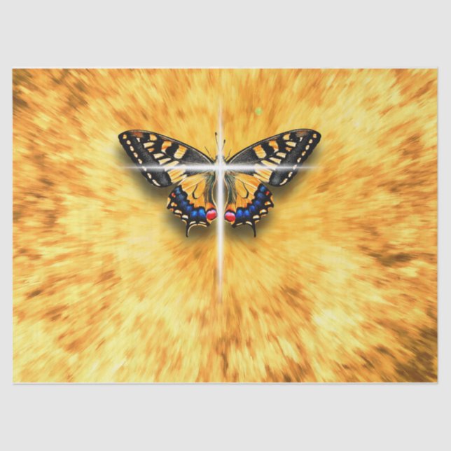 Papel De Seda Borboleta simboliza ressurreição de Jesus Cristo (Frente )