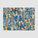 Papel De Seda Borboleta Vintage - Belo Marinho<br><div class="desc">Borboletas vibrantes em fundo de marinho tornam este papel de tecido perfeito para projetos de empacotamento de presentes e de dissociação.</div>