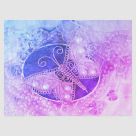 Papel De Seda Borboleta Vintage Romântico Rosa Roxo Decoupage