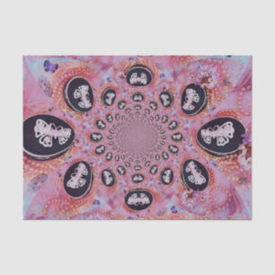 Papel De Seda Borboleta Vintage Rosa Chic Elegante Pérolas