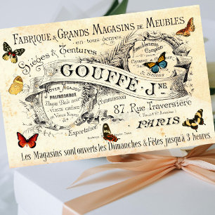 Papel De Seda Borboletas Antigas em Anúncio Francês, Decoupage