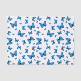 Papel De Seda Borboletas azuis