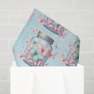 Papel De Seda Borboletas Caprichosas em um Padrão de Jarro