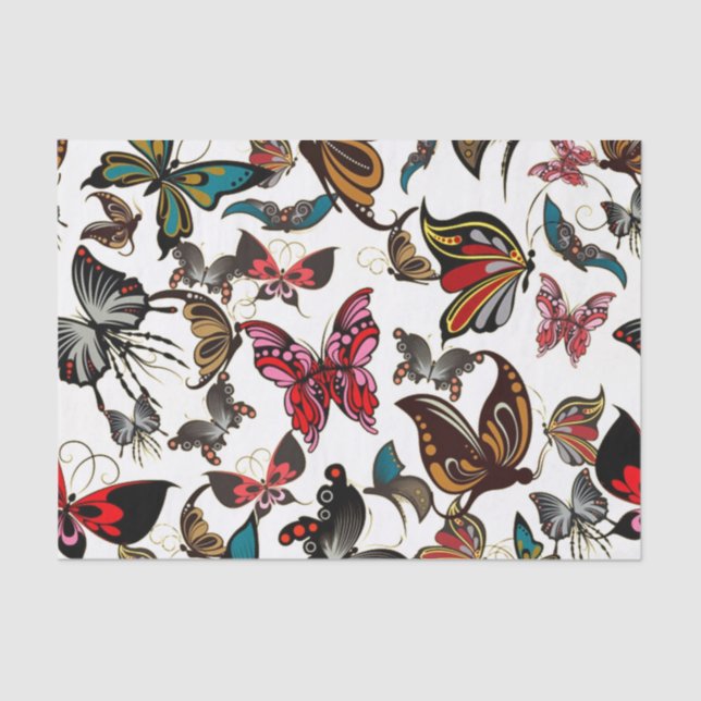 Papel De Seda Borboletas com Visual Retrô (Frente )