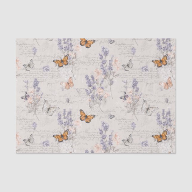 Papel De Seda Borboletas de Flor Silvestre (Frente )