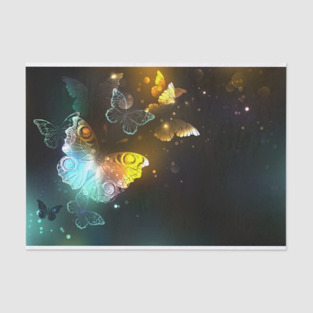 Papel De Seda Borboletas luminosas e borboletas noturnas (Frente )