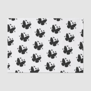 Papel De Seda Borboletas pretas & brancas da borboleta