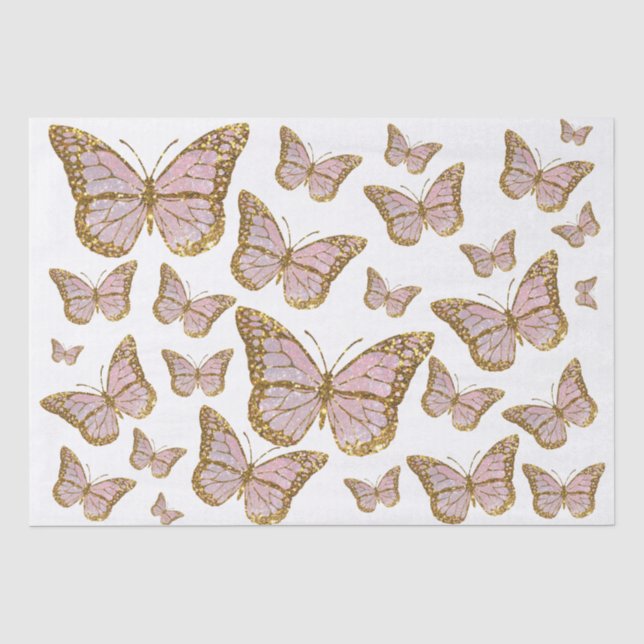 Papel De Seda borboletas rosa (Frente )