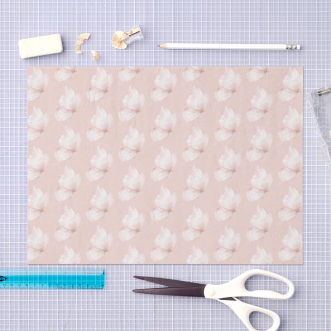 Papel De Seda Borboletas Rosa Natalício (Arte )
