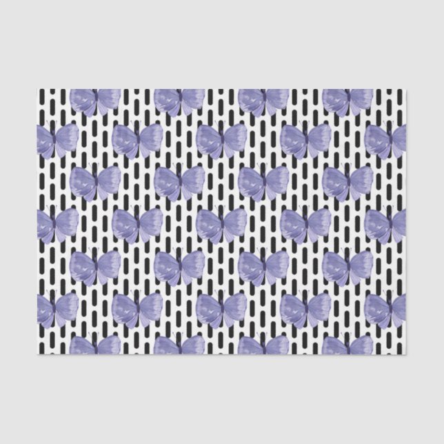 Papel De Seda Borboletas Roxas (Design 4 da Série Roxa) (Frente )
