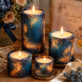 Papel De Seda Borda da Nebulosa Celestial Golden Swirl