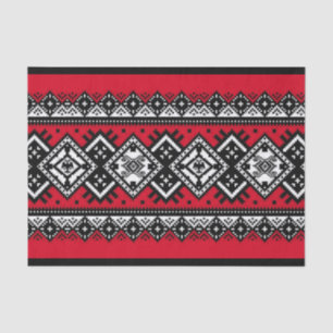 Papel De Seda Bordado vermelho