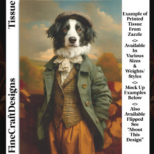 Papel De Seda Border Collie Cachorro No Outono/Decoupage DV9R
