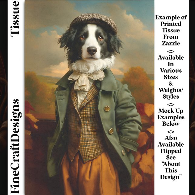 Papel De Seda Border Collie Cachorro No Outono/Decoupage DV9R (Criador carregado)