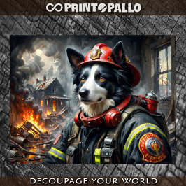 Papel De Seda Border Collie como Bombeiro -