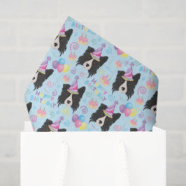 Papel De Seda Border Collie Tissue Paper in Blue