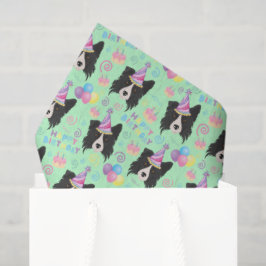 Papel De Seda Border Collie Tissue Paper in Green