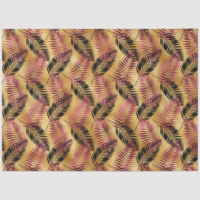 Papel De Seda Bordô e Dourado Design da Série Tiger 5 (Frente )