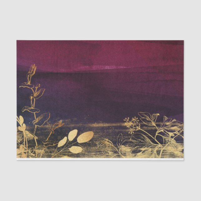 Papel De Seda Borgonha e Dourado (Frente )