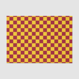 Papel De Seda Borgonha e ouro Checkered
