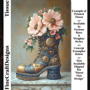 Papel De Seda Bota Divertida Extremamente Steampunk, Decoupage F