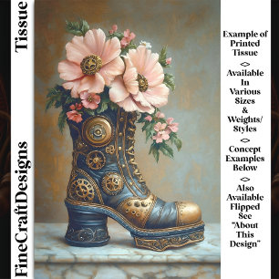 Papel De Seda Bota Divertida Extremamente Steampunk, Decoupage F