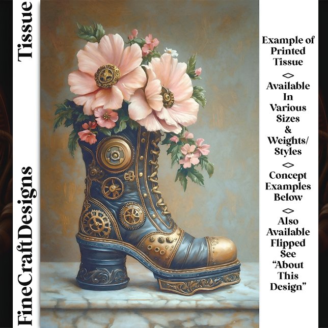 Papel De Seda Bota Divertida Extremamente Steampunk, Decoupage F (Criador carregado)