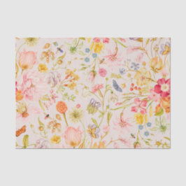 Papel De Seda Botânica de flor selvagem colorida