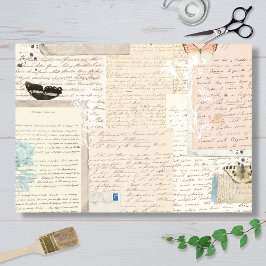 Papel De Seda Botanical Vintage Letters