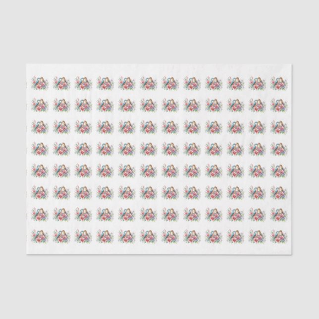 Papel de seda botânico floral abstrato moderno (Frente )