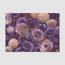 Botânico Floral Boho Ousado Roxo Rústico